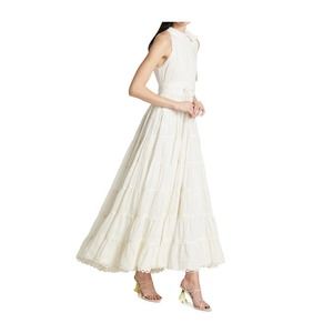 Heman and Nandita's Belted Cotton Dress, white, Xs